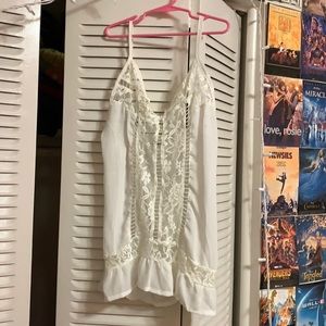 LACE TANK TOP SWIMSUIT COVER-UP